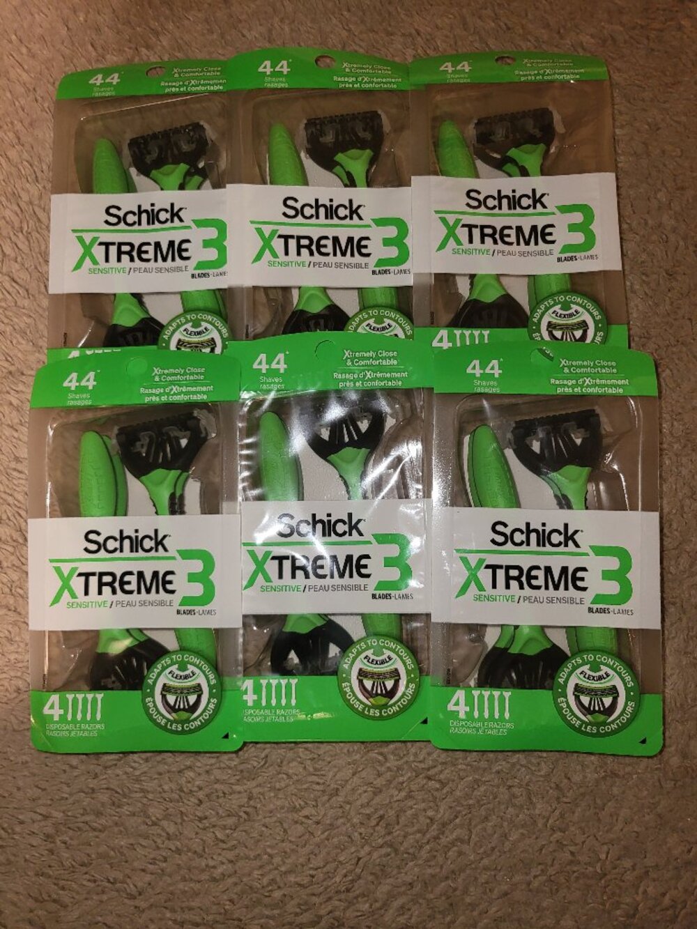 Schick Xtreme 3 Disposable Razors 4ct (6) Paqcks Total New Unopened